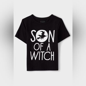 NWT The Children’s Place Toddler Boys Glow Son Of A Witch Tee Black size 2T-5T